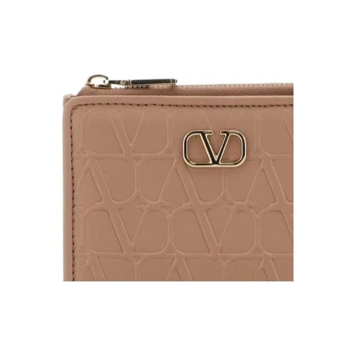 Valentino VLogo Plaque Zip Detailed Wallet-4