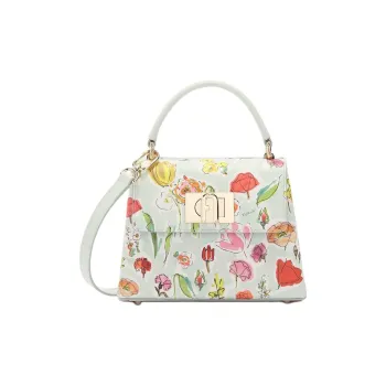 Furla 1927 Collection Leather Shoulder Bag, Crossbody Bag, Handbag Mini Women's Light Green Multicolor