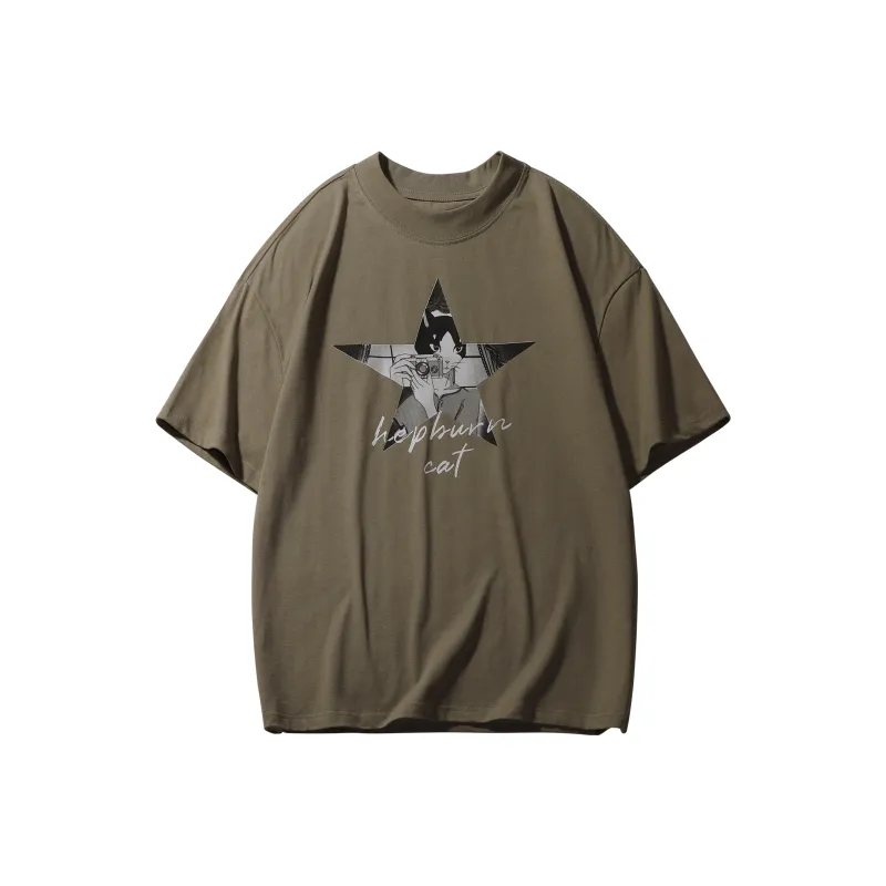 Hepburn Cat T-Shirts Unisex-5