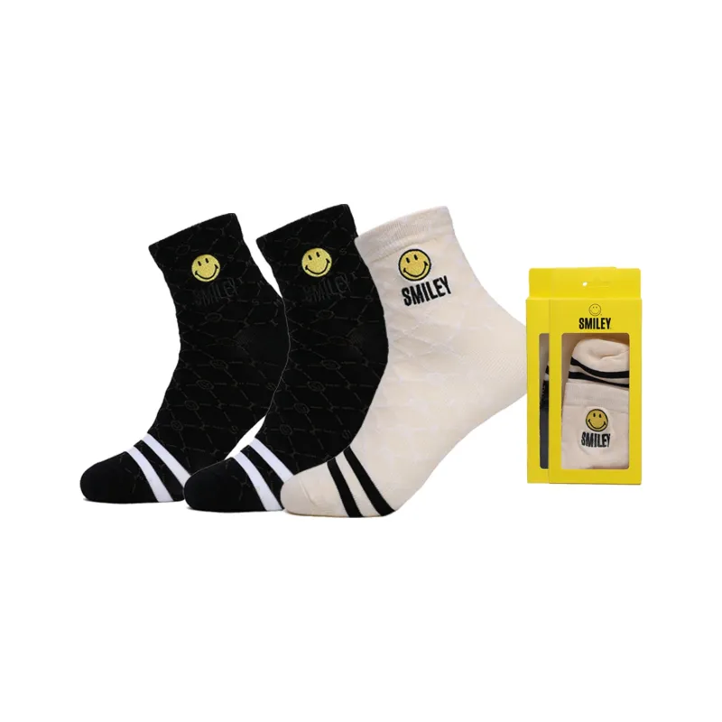 SMILEY Mid Calf Socks Unisex Combo Set-12