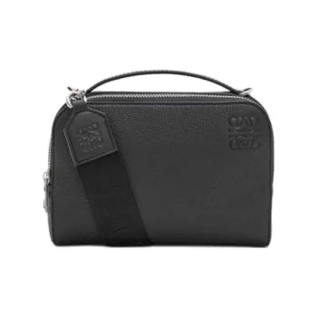 LOEWE Grained Calfskin Camera Bag, Crossbody Handbag Mini Men's Black