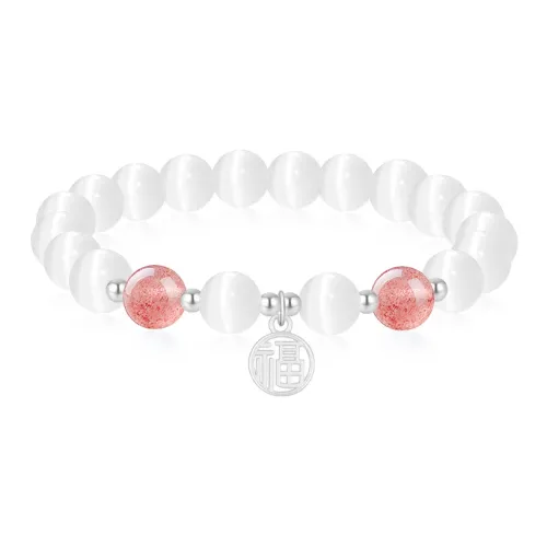 Love Link Glass Cat Eye Jade Bracelets Women's