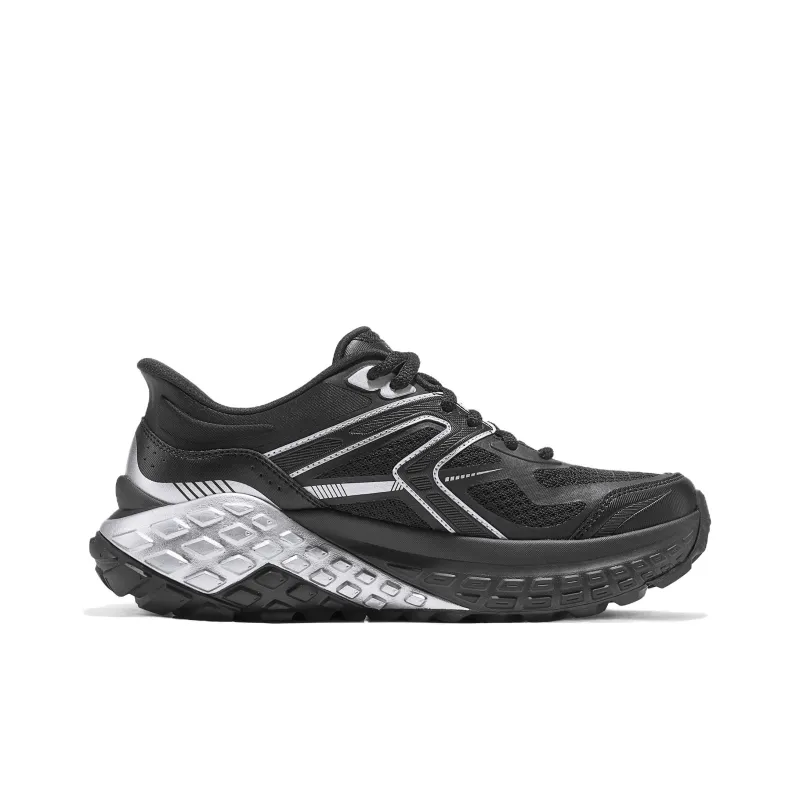 Skechers Sport Anti Slip Wear Resistant Low Top Running Shoes Women's Black Silver-1
