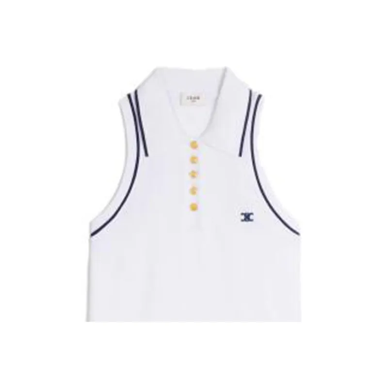 CELINE Sleeveless Dresses Women's Neon White-2