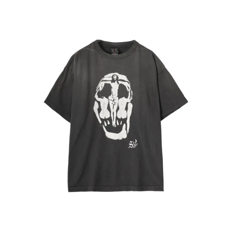 SAINT Mxxxxxx Jesus Skull Tee-0