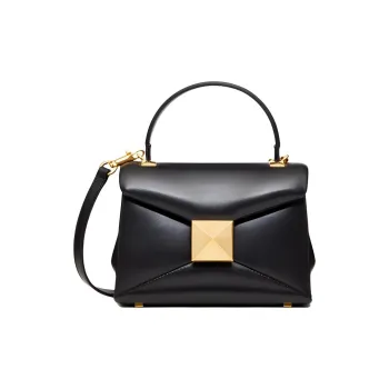 Valentino One Stud Sheepskin Shoulder Bag, Crossbody Bag, Handbag Mini Women's Black