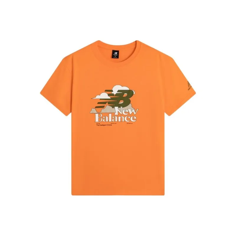 New Balance Men's Logo Print Crewneck Tee Orange-0