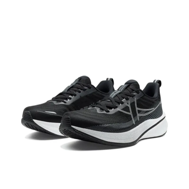 XTEP 360X 2.0 LITE Slip Resistant Coverage Low Top Carbon Plate Marathon Racing Running Shoes Men's Black White-2