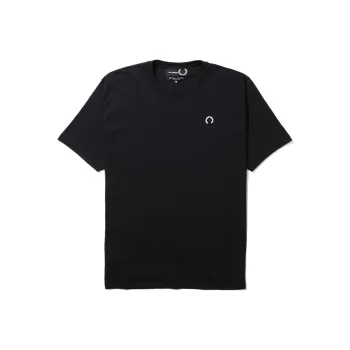 FRED PERRY x Raf Simons Crew Neck Loose Fit Straight Short Sleeved T Shirt Men's Black