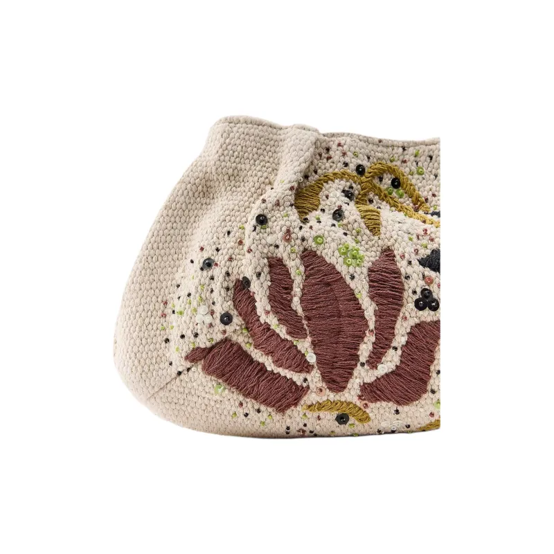 ZARA Cotton Clutch Small Size Women's White-3