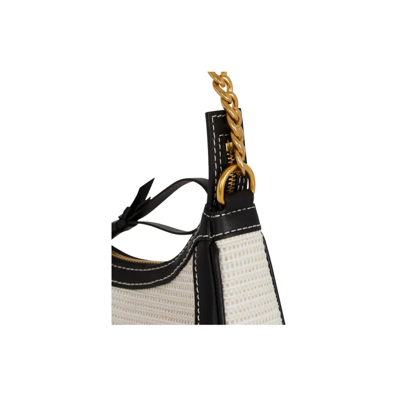 BALMAIN B ARMY Polyamide Shoulder Bag Women's Black & Beige-3