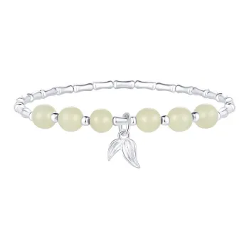 KING TAI SANG Bracelets Pale Greenish White Jade Unisex