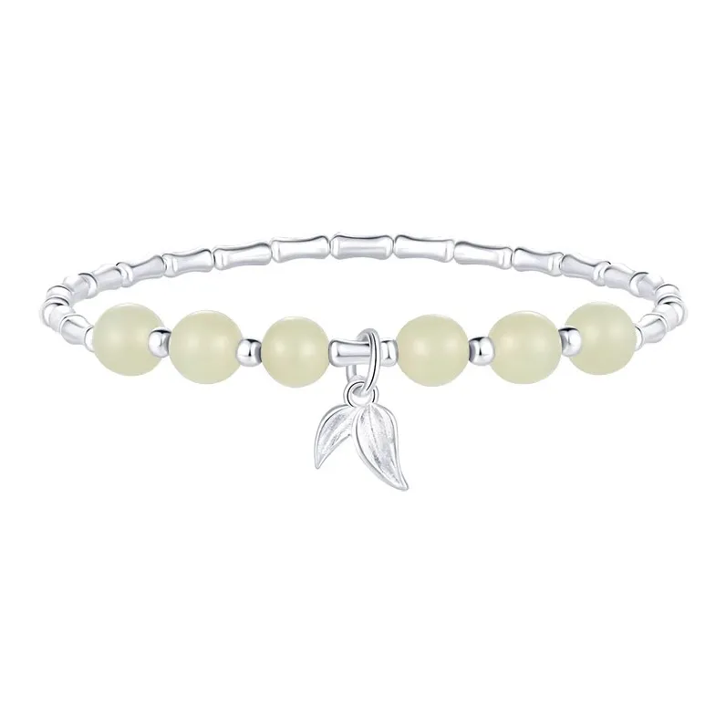 KING TAI SANG Bracelets Pale Greenish White Jade Unisex-0