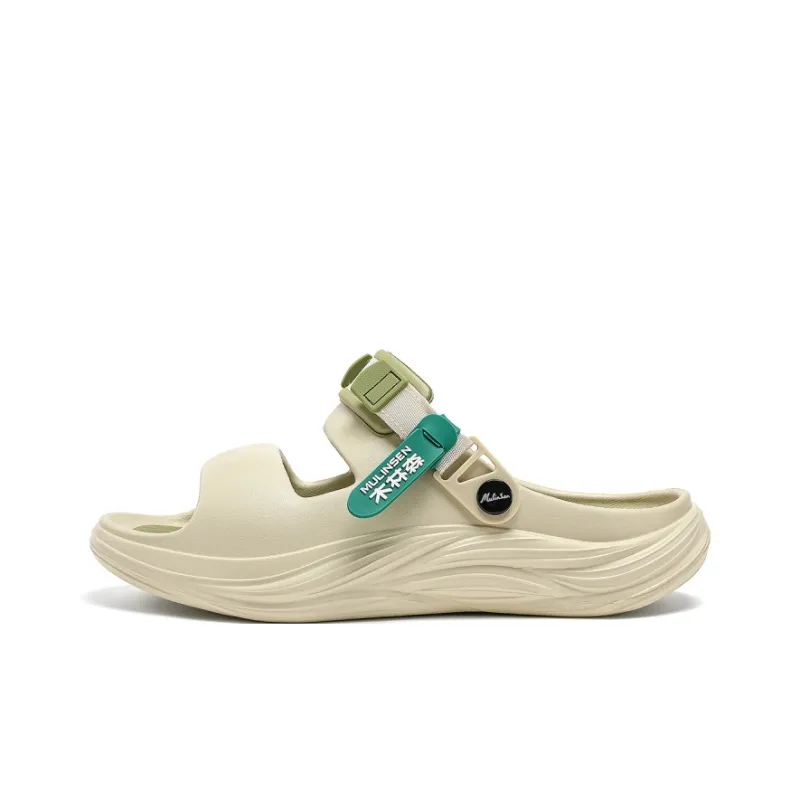 Mulinsen Beach Sandals Unisex Black/Khaki Brown/Matcha Green-15