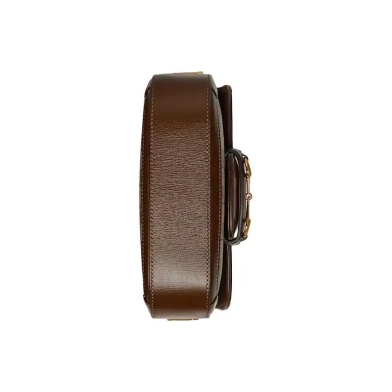 GUCCI Horsebit 1955 Canvas Shoulder Bag Mini Women's Brown-3