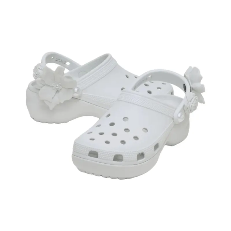 Crocs Classic Platform Bouquet Clog Clogs Women's White-3