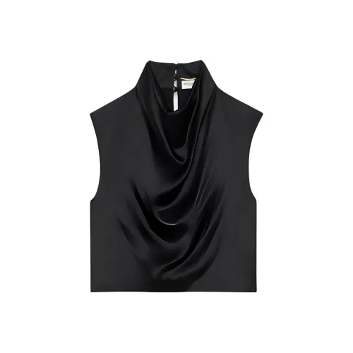 SAINT LAURENT Cowl-Back Crop Top