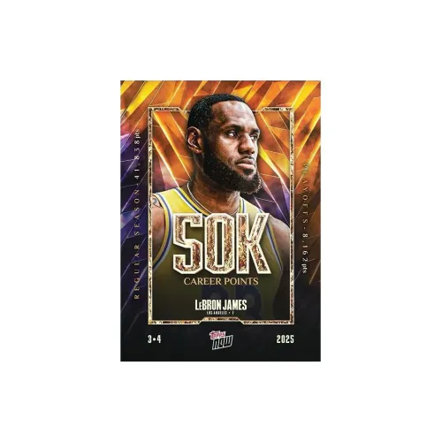 Topps Now LeBron James Star Card 2025 NBA Los Angeles Lakers Career 50 000 Points Commemoration Sports Cards 1 Pc