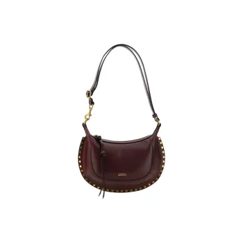 ISABEL MARANT Oskan Moon Calfskin Shoulder Bag Women's Burgundy Red