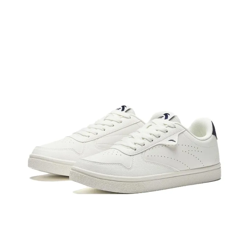 Anta Non slip Lightweight Low Top Skateboard Shoes Women's White Blue-1