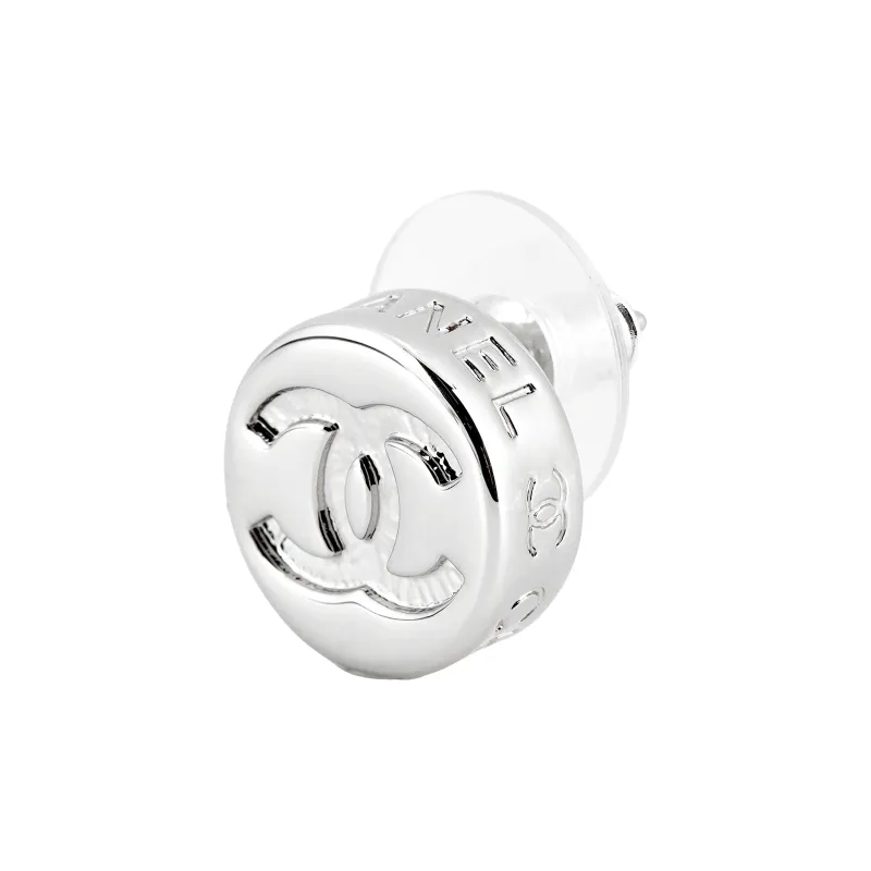 CHANEL   Stud Earrings Women's Silver-1