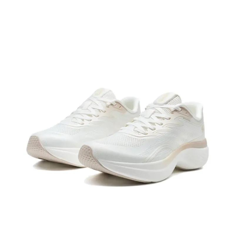 XTEP Breathable Slip Resistant Low Top Casual Running Shoes Women's White Brown-1
