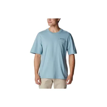 Columbia Tech Trail T-Shirts Men Stone Blue