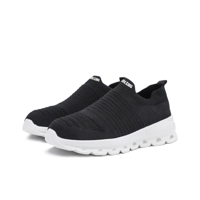 Singing Anti Slip And Wear Resistant Breathable Low Top Casual Shoes Unisex Black White-1