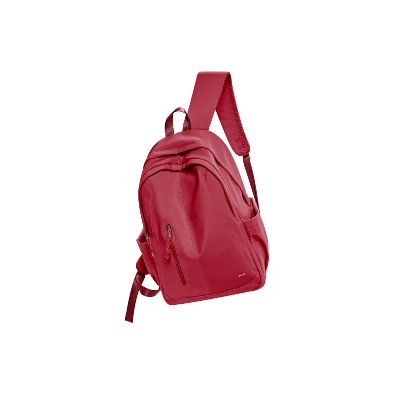 COOWOZ Nylon Backpack Regular Unisex Ecru/Red/Pink Purple/Black/Peacock Blue-0