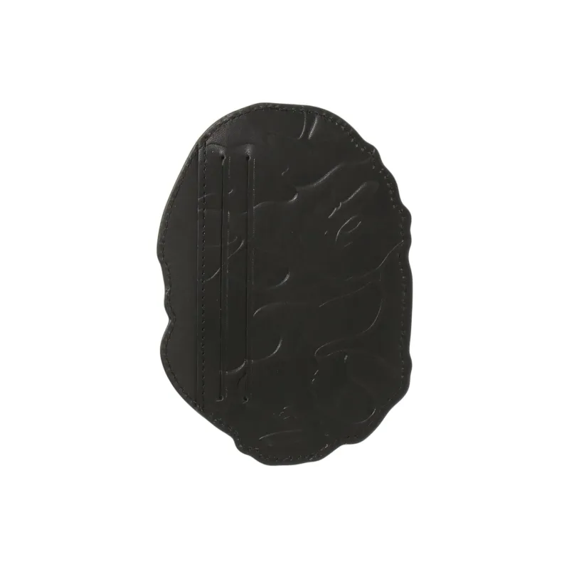 A BATHING APE Cow Leather Card Holder Unisex Black-1