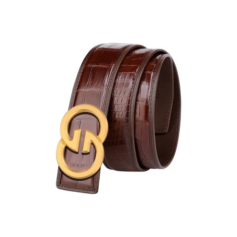 CATELLES Crocodile Leather Belts Men's 3.5cm-7