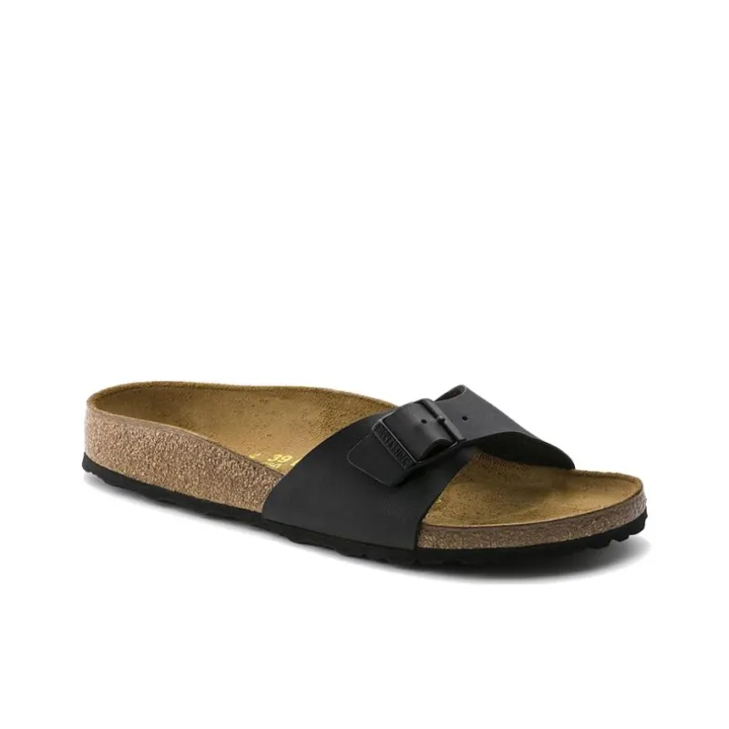 Birkenstock Madrid Slide Slippers Unisex Black Narrow Fit-1