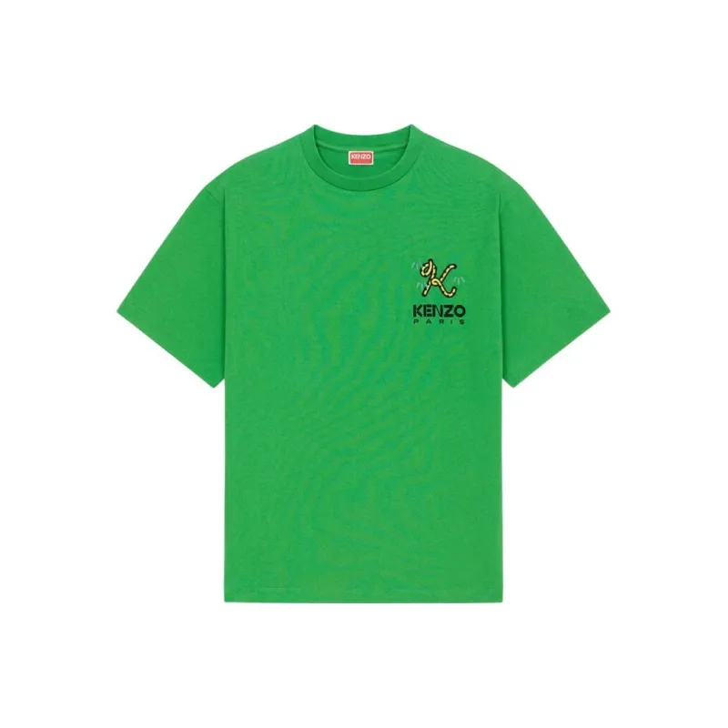 KENZO Tiger Tail Series T Shirts Men Green-0