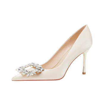 WEISHIBANGWEI Slim Heel High Heels Women's Champagne
