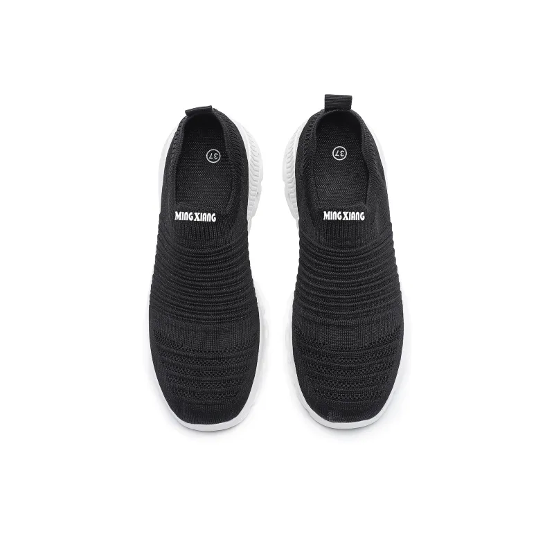 Singing Anti Slip And Wear Resistant Breathable Low Top Casual Shoes Unisex Black White-2