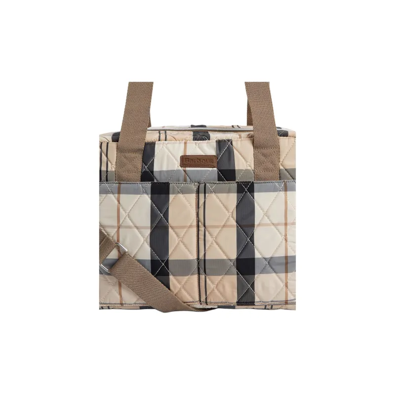 BARBOUR Polyester One Shoulder Crossbody Handbag, Travel Bag Unisex Beige Plaid-6