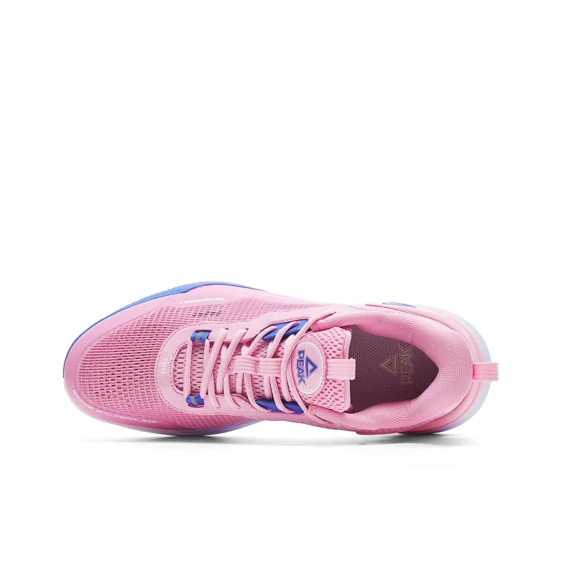 PEAK Basketball Shoes Men Low Top Light Blue Pink Purple-3