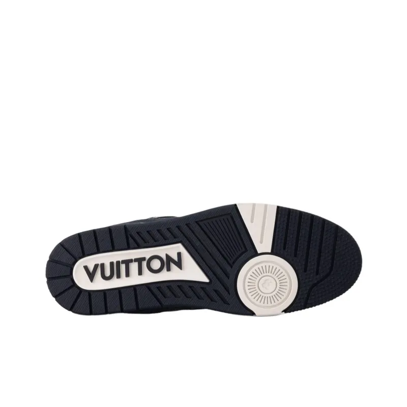 LOUIS VUITTON Trainer Low Top Skateboard Shoes Men's Marine Blue-4