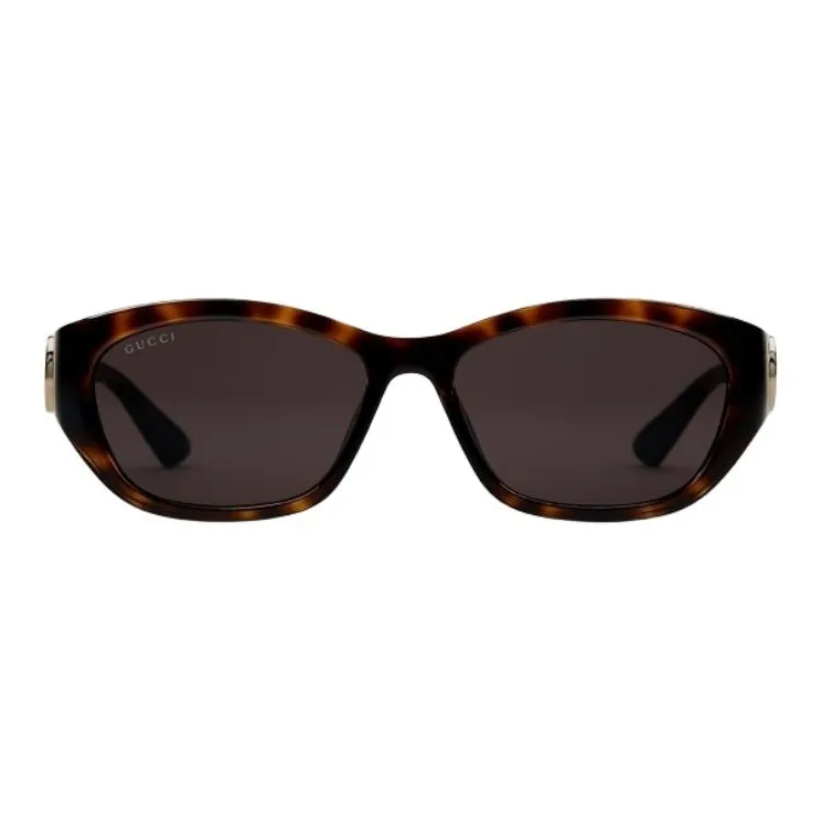 GUCCI Injection Molded Rectangular Sunglasses Women's Black/Tortoiseshell-3