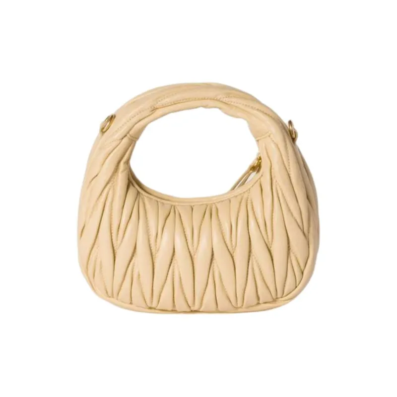 MIU MIU Wander Series Lambskin One Shoulder Handbag Mini Women's Soybean Color-3