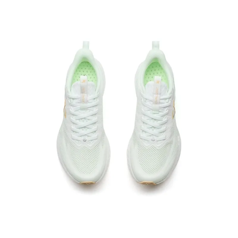 XTEP Cushioned Wear Resistant Breathable Low Top Casual Training Sprint Running Shoes Women's White Green-3
