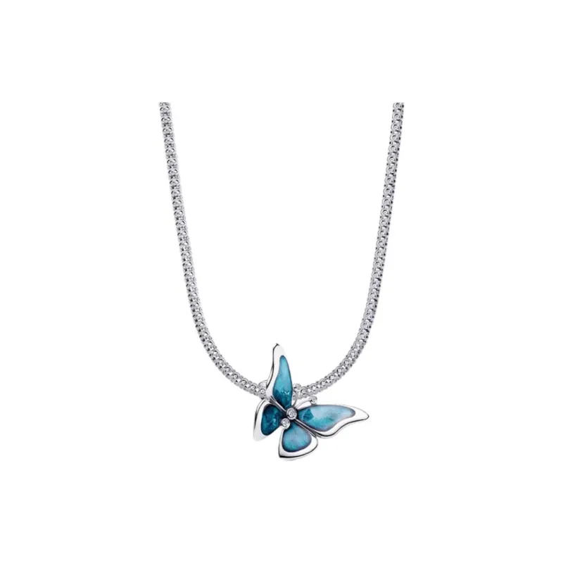 Pandora 925 Sterling Silver Necklaces Women's Blue-0