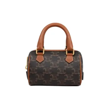 CELINE Cow Leather Shoulder Bag, Crossbody Bag, Handbag Mini Women's Brown