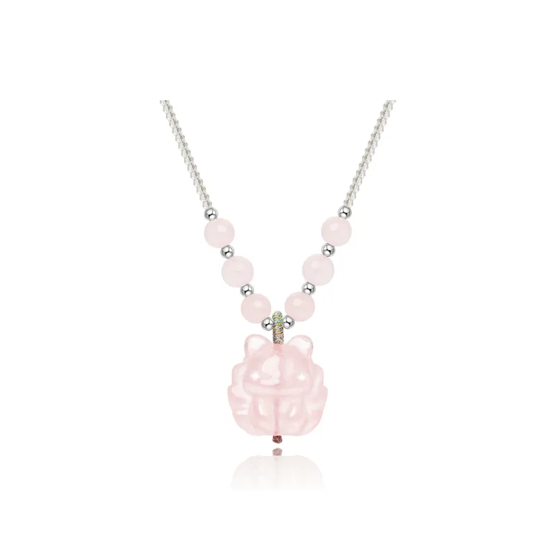 Jodie&Kevin Natural Pink Crystal Necklaces Women's-0