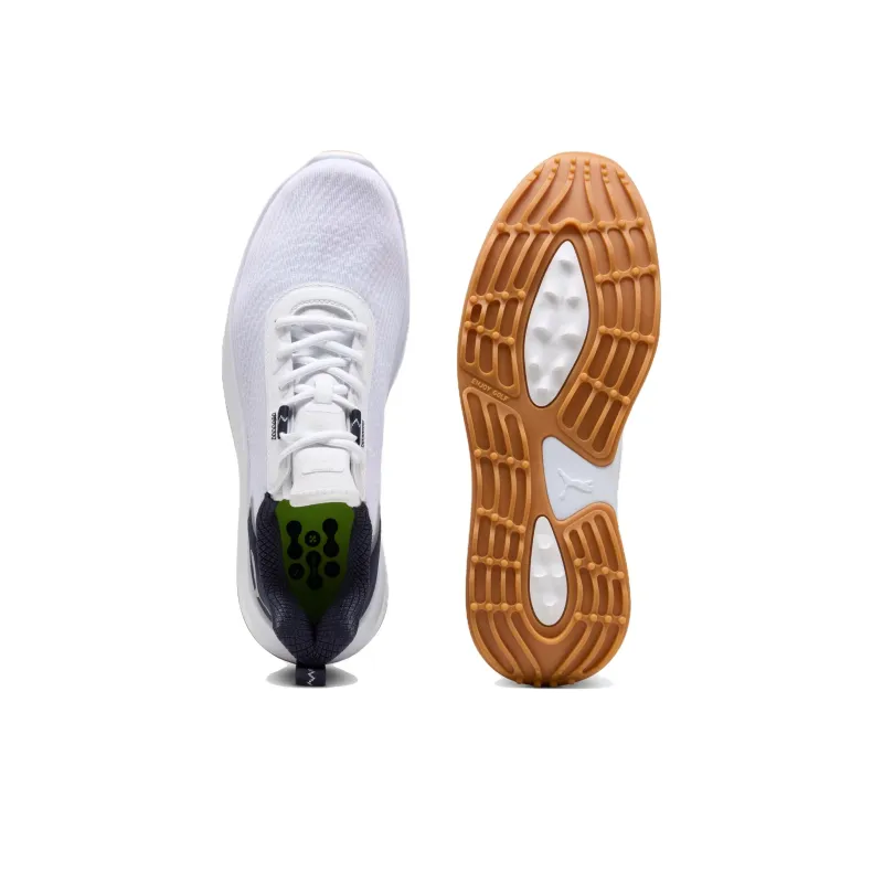 PUMA Fusions Crush Anti Slip Wear Resistant Low Top Golf Shoes Men's White Blue-3