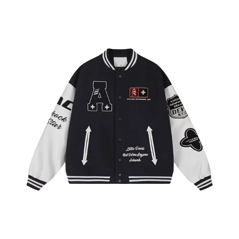 NOAHGIGI Baseball Jacket Unisex Black-0