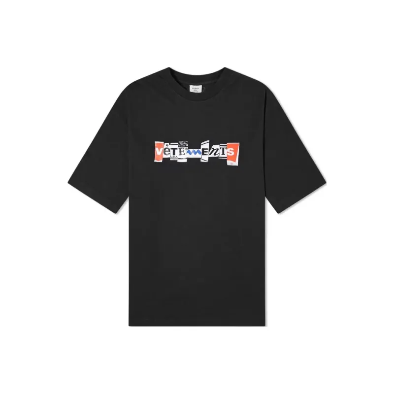 Vetements T-Shirts Men Black-0