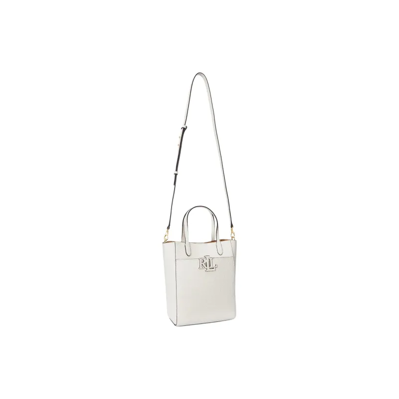 LAUREN RALPH LAUREN Full Grain Leather One Shoulder Handbag Trumpets Women's White-1