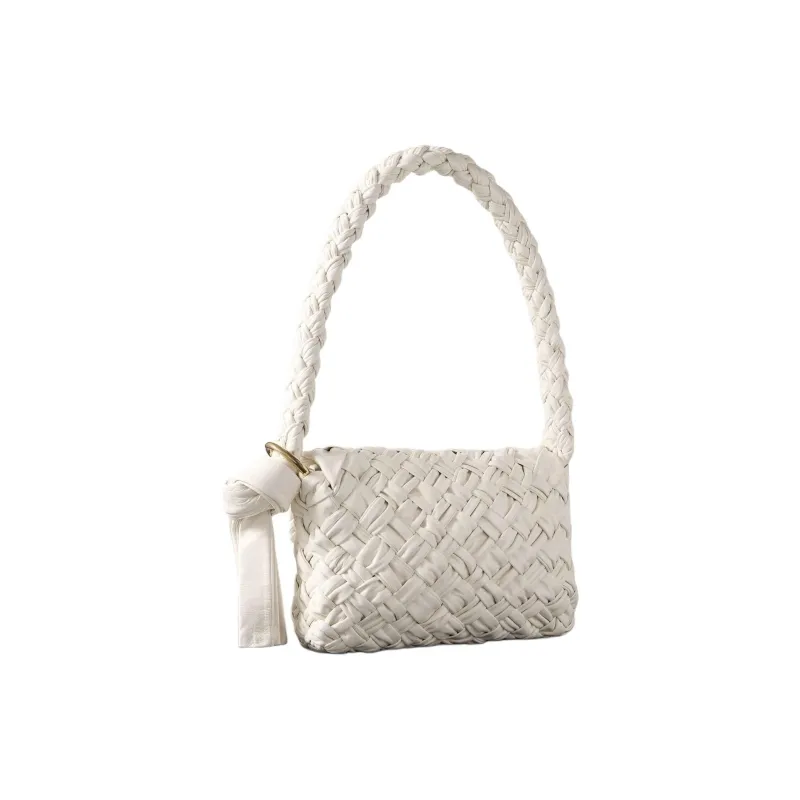 Bottega Veneta Kalimero Cittàh Calfskin Shoulder Bag Women's Ecru-1