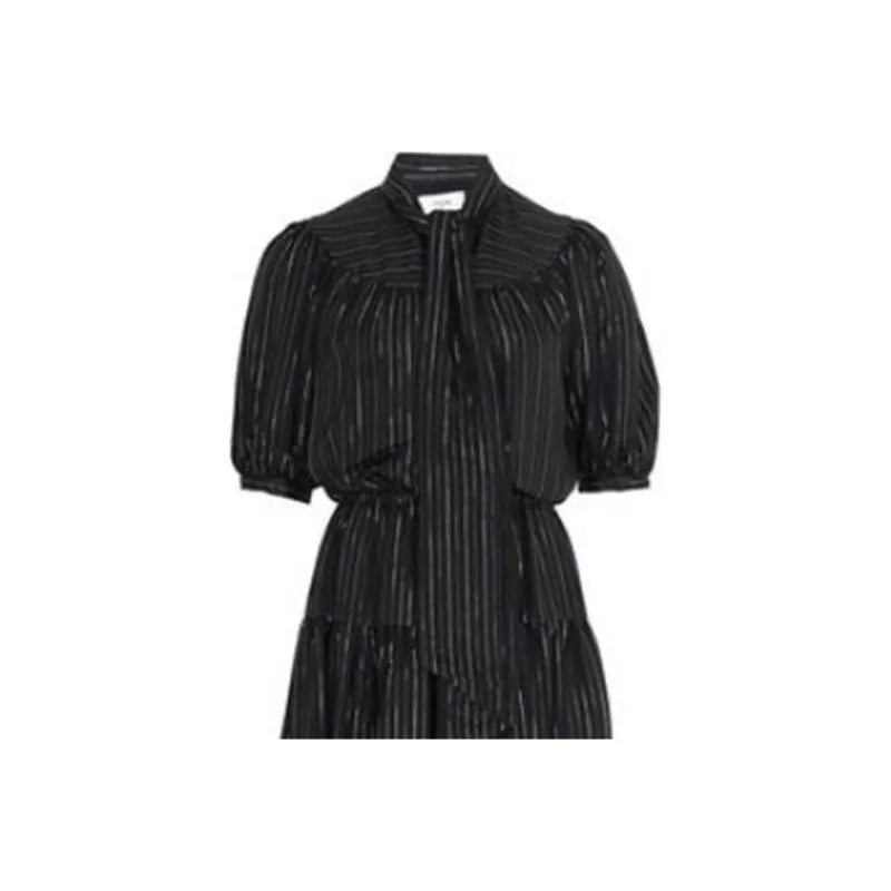 CELINE Short Sleeved Dress Women's Black-3